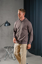 Herren-Kapuzenpullover mit Reißverschluss in Übergröße, Mokka Teamv 8034031 Foto №2