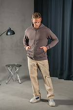 Men's Oversize Zip Hoodie Mocha Teamv 8034031 photo №5