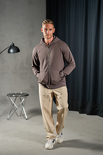 Men's Oversize Zip Hoodie Mocha Teamv 8034031 photo №6