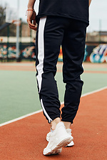 Skinny black sweatpants with white stripes TUR WEAR 8037031 photo №3