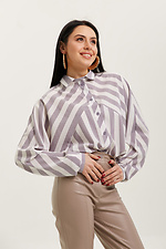 Удлиненная полосатая рубашка SEEL оверсайз из софта с рукавами реглан Garne 3039032 фото №3