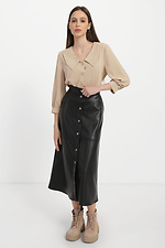 WAY A-line leather midi skirt with front closure Garne 3040032 photo №2