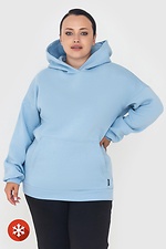 Insulated long hoodie with a large pocket in blue Garne 3041032 photo №1