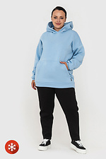 Insulated long hoodie with a large pocket in blue Garne 3041032 photo №2