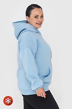 Insulated long hoodie with a large pocket in blue Garne 3041032 photo №4
