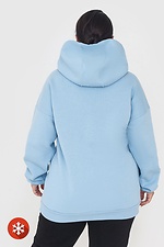 Insulated long hoodie with a large pocket in blue Garne 3041032 photo №5