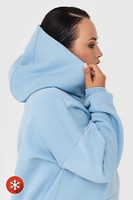 Insulated long hoodie with a large pocket in blue Garne 3041032 photo №6