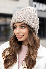 Beige knitted voluminous hat Dominica  4051032 photo №1