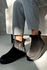 Black suede women's boots  4207032 photo №2