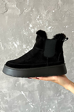 Black suede women's boots  4207032 photo №5