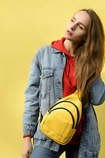 Yellow sling shoulder bag with zip pockets SamBag 8045032 photo №3