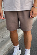 Широкие коттоновые шорты оверсайз бежевого цвета длиной до колена GRUF 8050032 фото №2