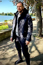 Демисезонная черная куртка с капюшоном и утеплителем AllReal 8042033 фото №2