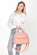 Розовая мягкая сумка из кожзама с длинным ремешком SamBag 8045033 фото №1