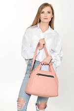 Розовая мягкая сумка из кожзама с длинным ремешком SamBag 8045033 фото №4