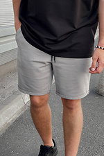 Knee-length gray oversized wide cotton shorts GRUF 8050033 photo №2