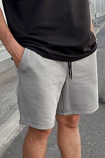 Knee-length gray oversized wide cotton shorts GRUF 8050033 photo №3