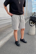 Knee-length gray oversized wide cotton shorts GRUF 8050033 photo №4