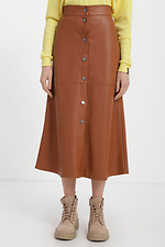 WAY A-line leather midi skirt with front closure Garne 3040034 photo №1