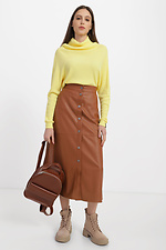 WAY A-line leather midi skirt with front closure Garne 3040034 photo №2