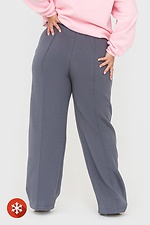 Insulated straight trousers with dark gray fleece Garne 3041034 photo №4