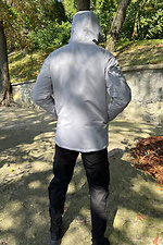 Демісезонна сіра куртка з капюшоном і утеплювачем AllReal 8042034 фото №4
