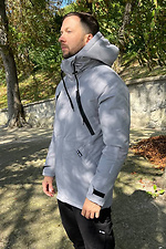 Демісезонна сіра куртка з капюшоном і утеплювачем AllReal 8042034 фото №10