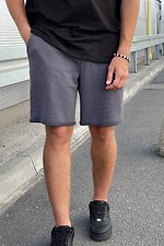 Широкие коттоновые шорты оверсайз серого цвета длиной до колена GRUF 8050034 фото №2