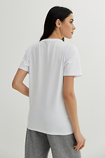 White cotton T-shirt with patriotic print Garne 9001034 photo №2