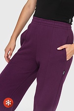 Straight trousers with purple fleece. Garne 3041035 photo №5