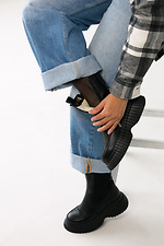 Women's winter leather high chelsea shoes of black color  4207035 photo №2