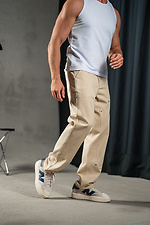 Gerade Herrenhose aus Baumwolle Jeans Casual Beige Teamv 8034035 Foto №2