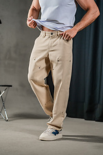 Gerade Herrenhose aus Baumwolle Jeans Casual Beige Teamv 8034035 Foto №5