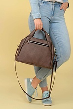 Brown soft leatherette bag with long strap SamBag 8045035 photo №4