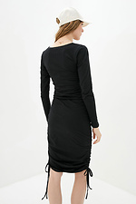Чорна трикотажна сукня SNAKE в спортивному стилі з зав'язками з боків Garne 3037036 фото №3