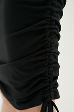 Чорна трикотажна сукня SNAKE в спортивному стилі з зав'язками з боків Garne 3037036 фото №4