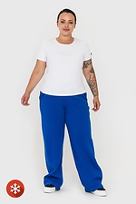 Straight trousers with blue fleece. Garne 3041036 photo №2