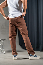 Men's straight pants made of cotton Jeans Casual Brown Teamv 8034036 photo №7