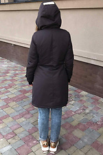Warmer schokofarbener Parka für den Winter mit Kapuze und Leggings AllReal 8042036 Foto №5