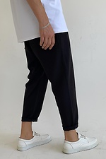 Мужские укороченные брюки мом черного цвета GRUF 8050036 фото №3