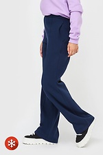 Утеплені прямі штани на флісі темно-синього кольору Garne 3041037 фото №2