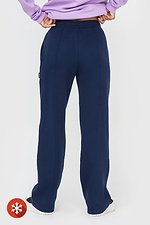 Insulated straight trousers with dark blue fleece Garne 3041037 photo №3