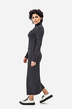 Golfowa sukienka maxi FLORI-1 czarna w białe paski Garne 3042037 zdjęcie №2