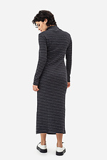 Golfowa sukienka maxi FLORI-1 czarna w białe paski Garne 3042037 zdjęcie №4