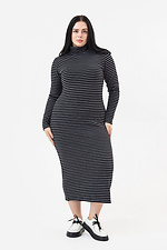 Golfowa sukienka maxi FLORI-1 czarna w białe paski Garne 3042037 zdjęcie №6