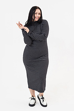 Golfowa sukienka maxi FLORI-1 czarna w białe paski Garne 3042037 zdjęcie №8