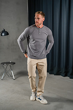Men's Knitted Longsleeve with Button Bar Long Casual Gray Teamv 8034037 photo №6