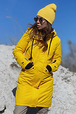 Warm yellow parka for the winter with a hood and leggings AllReal 8042037 photo №1