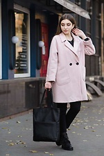 Большая черная сумка шоппер из кожзама с внешним карманом SamBag 8045037 фото №6
