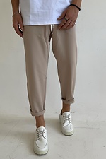 Мужские укороченные брюки мом бежевого цвета GRUF 8050037 фото №2